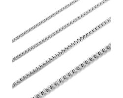 RWQIAN Venetian Stainless Steel Chain Unisex Silver/Gold/Black Briolette Chain Width 2/2.5/3/4mm Length 45-70cm - ShopVlot
