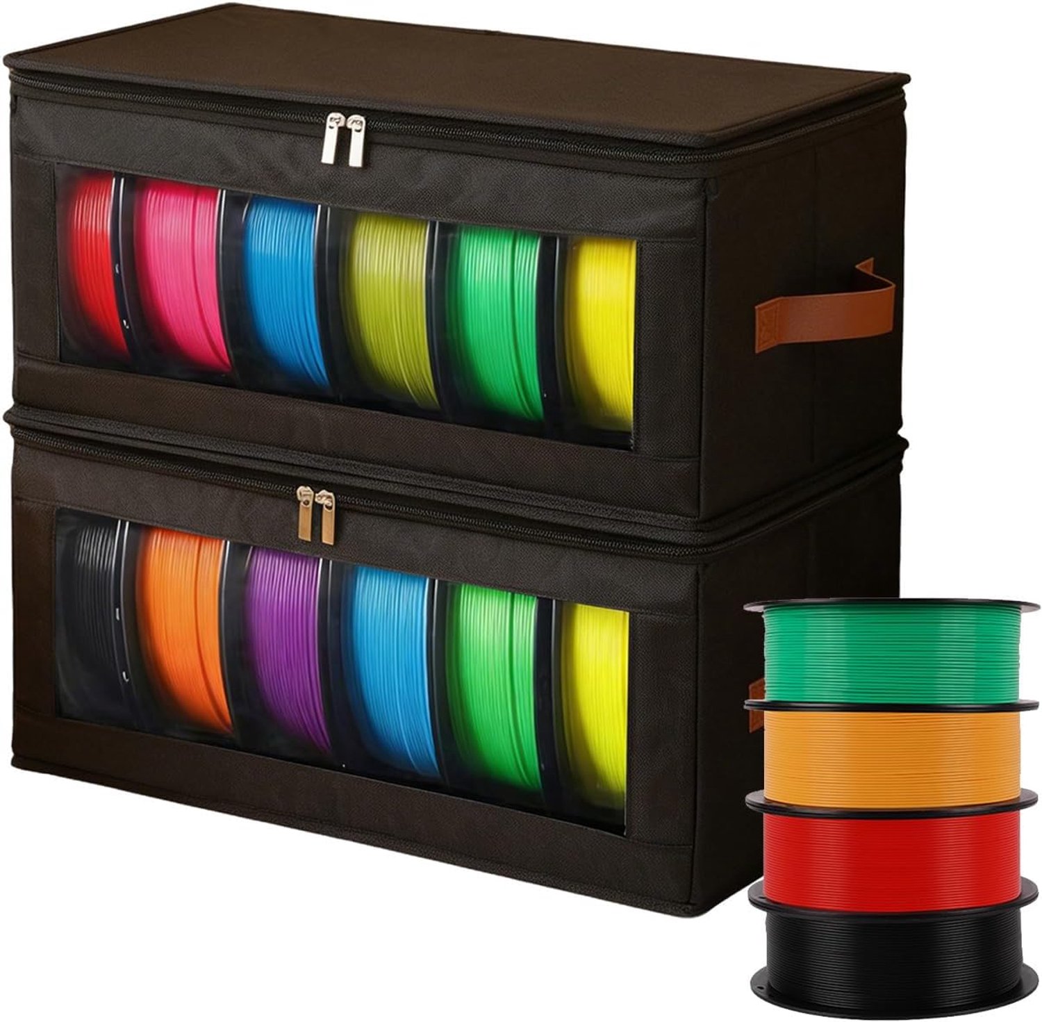 Filamentrek 2-laags - metaal - stofdicht - ruimtebesparend voor 12 x 1 kg rollen - ShopVlot