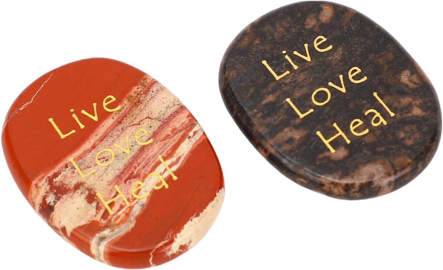 Jeanoko Gegraveerde Inspirerende Stenen 2 Stuks met Glanzende Afwerking,
