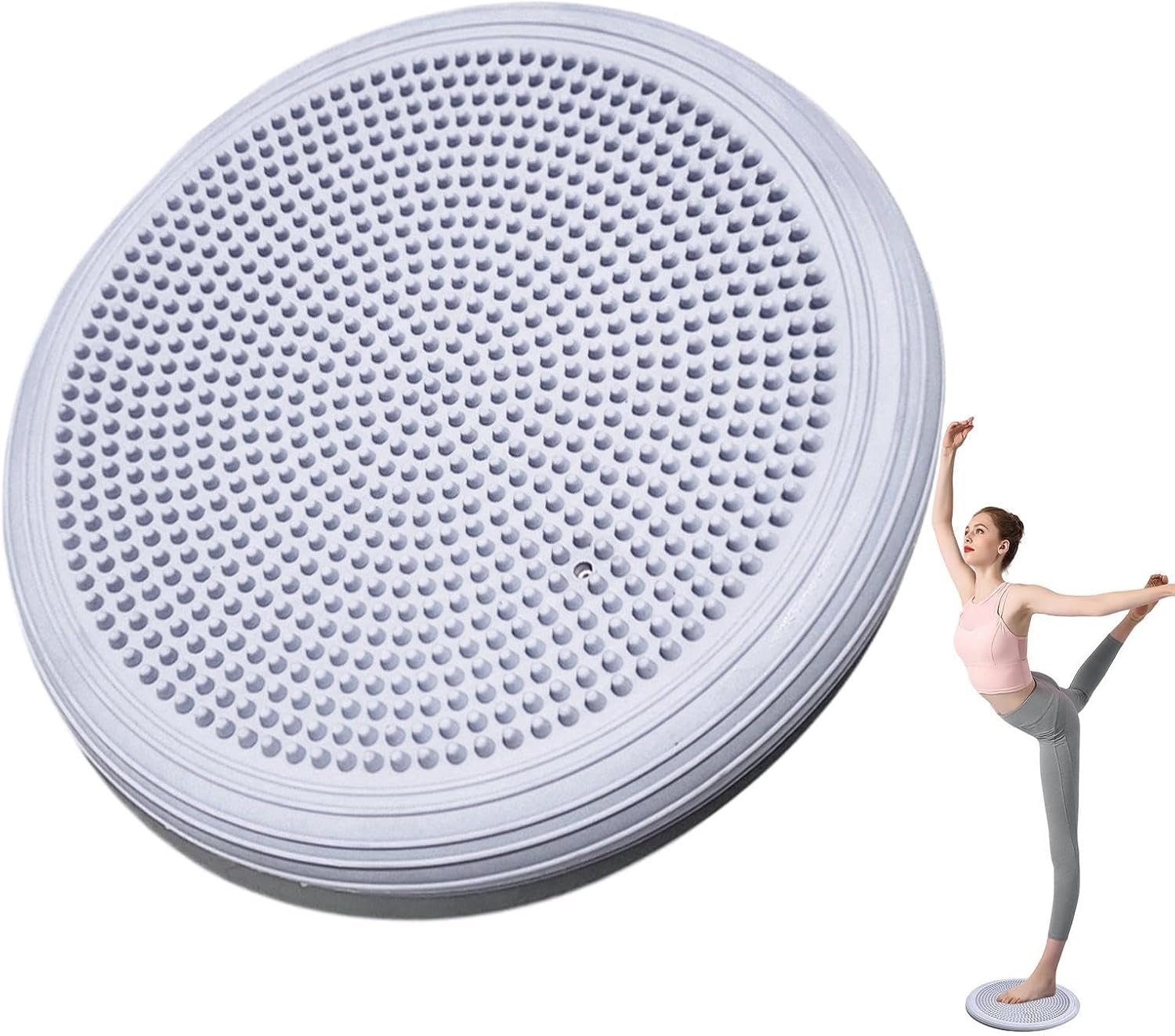 Wikkelkussen, balanskussen, stabiliteitskussen voor fitness, opblaasbaar, antislip schommelkussen, stabiliteitsmat met kernpomp
