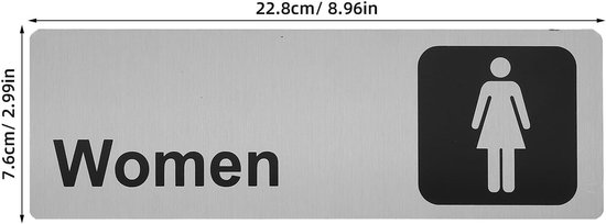 4 stuks zelfklevende aluminium toiletbordjes voor mannen en vrouwen, geschikt voor commerciële bedrijven, restaurants, hotels, kantoren, scholen en openbare gelegenheden, 9x3 inch. — afbeelding 4