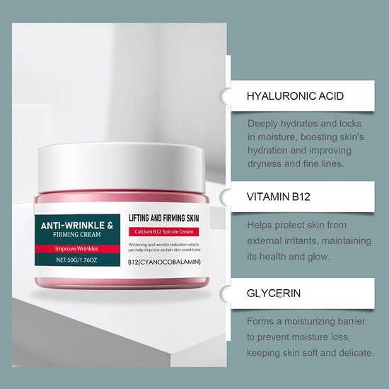 2 stuks huidverstevigende crème, intensieve anti-rimpel verzorging, anti-rimpel-verstevigende crème voor zichtbaar gladdere huid, dagelijkse vochtinbrengende crème voor gezicht en lichaam, zachte — afbeelding 3