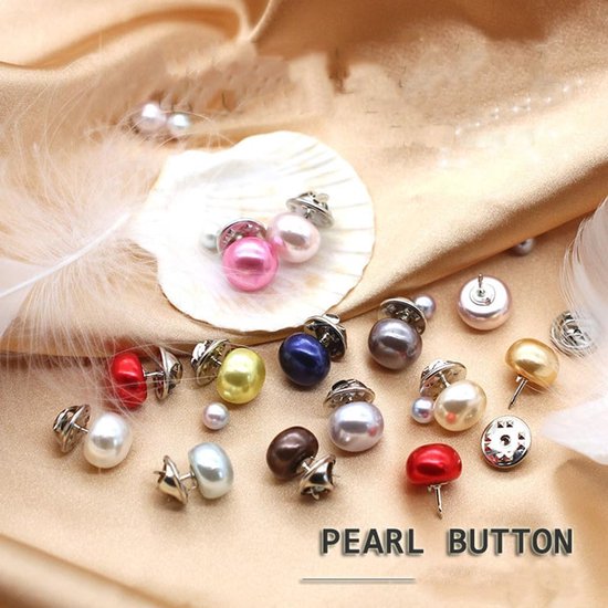 20 stuks hemdbroche afneembare knopen zonder naaien parel hemd knopen veiligheidsknopen onzichtbaar veiligheid broche dames broekknopen voor kleding gebreide jas jurk broek wit 12 mm — afbeelding 3