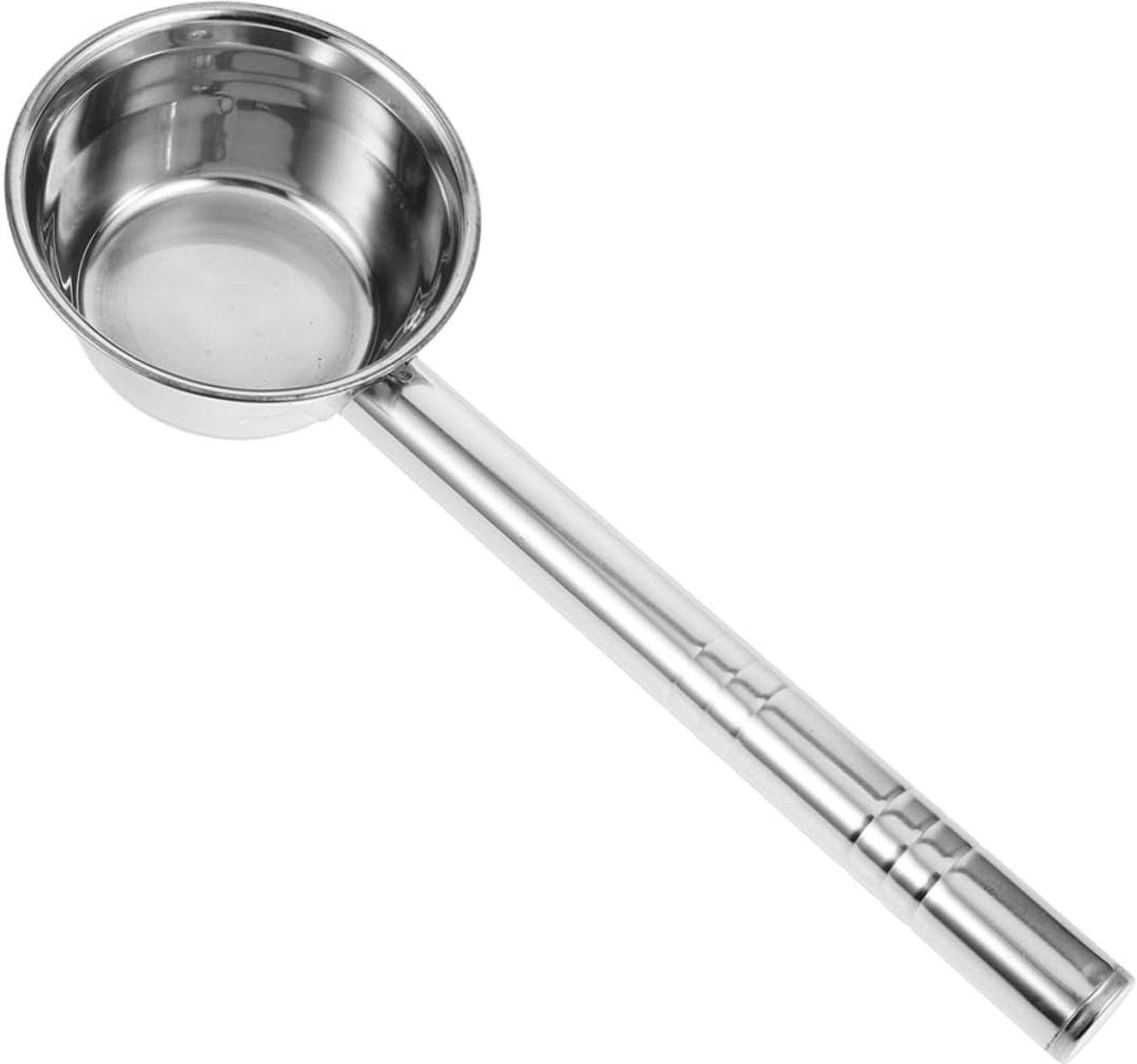 Happyyami roestvrijstalen waterschep olie pollepel waterlepel voor in bad waterschep met lange steel inblikkende pollepel water lepel 201 roestvrij staal Silver