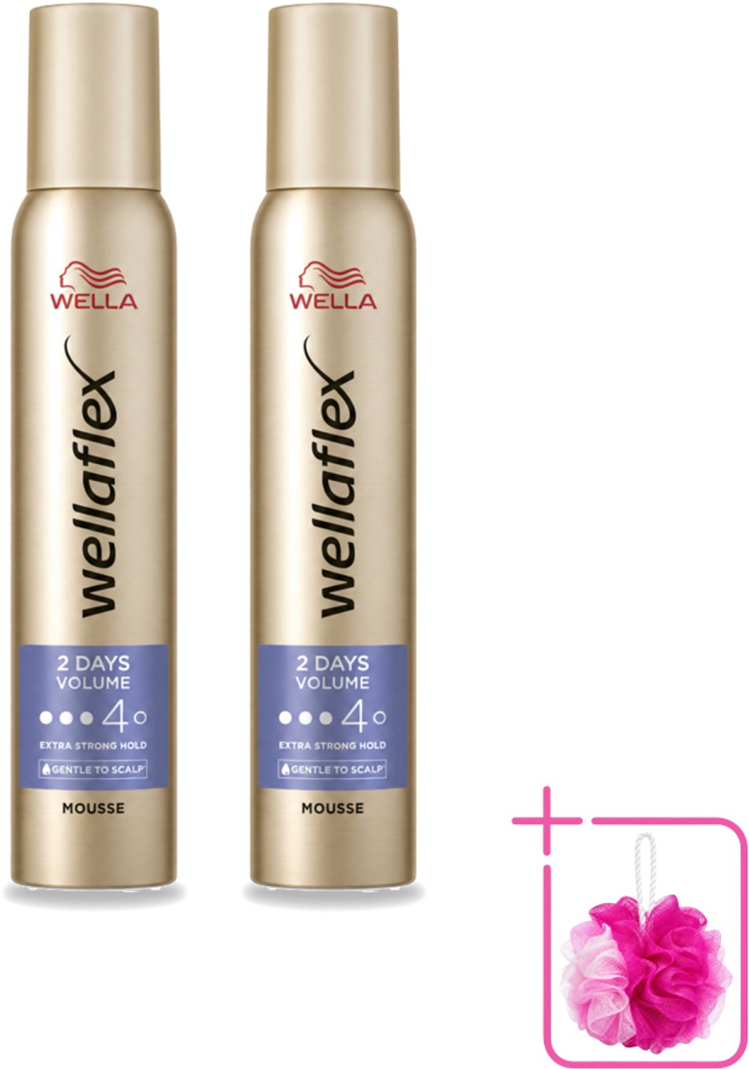 2 x Wella – Flex 2 Days Volume – Haarmousse – 200 ml - Bulkverpakking - 2 dagen volume - Douchemop - Haarmousse