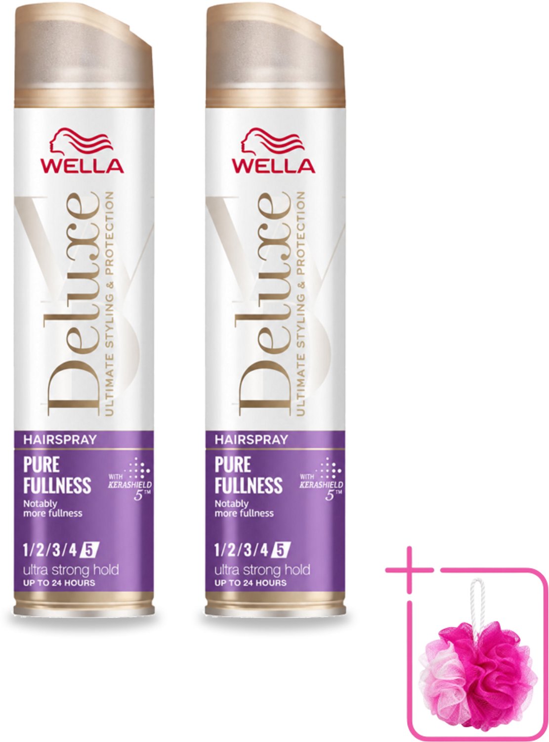 2 x Wella – Deluxe Pure Fullness – Haarspray – 250 ml - Bulkverpakking - Haarspray - Douchemop - Volume