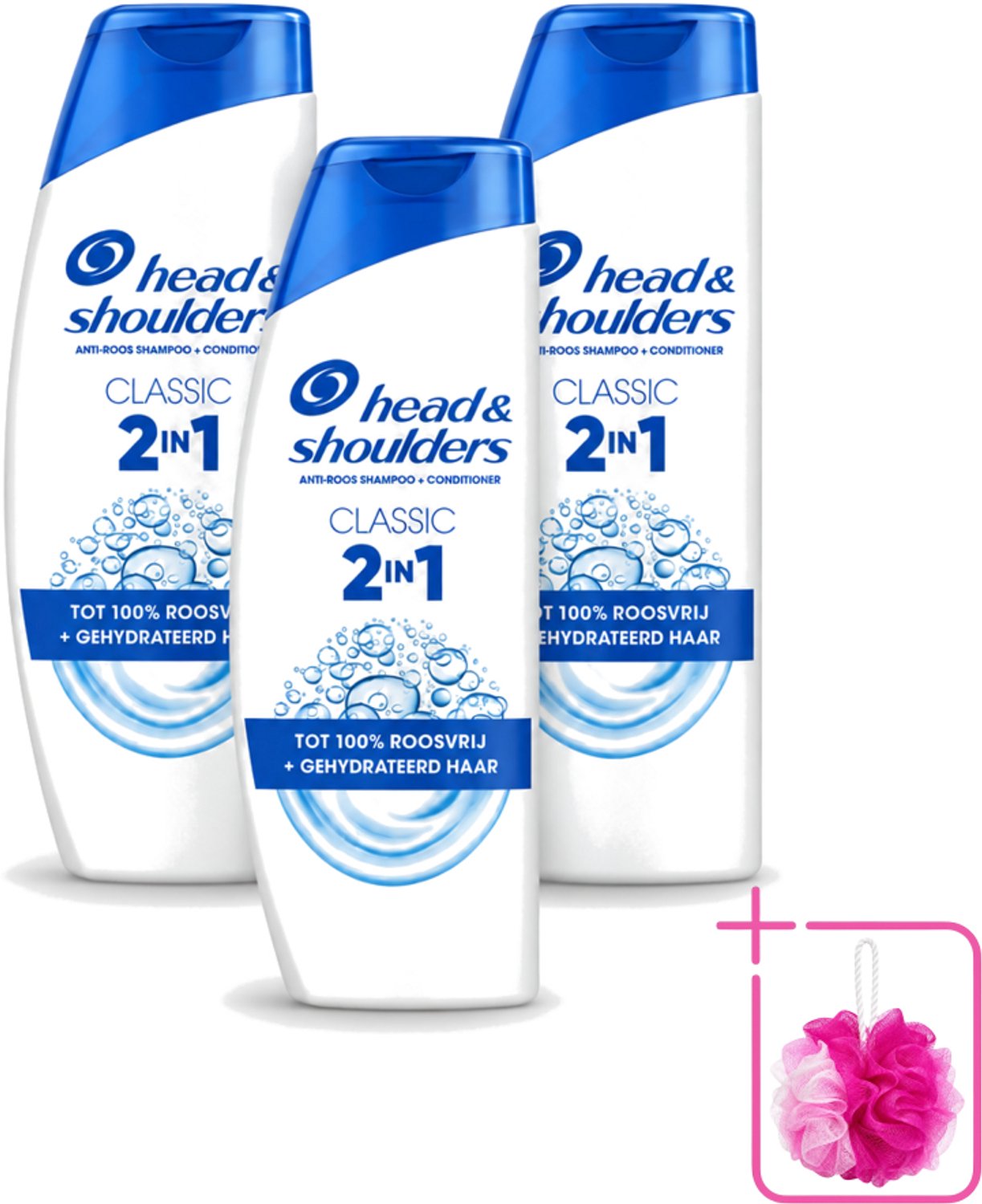 3 x Head & Shoulders – 2-in-1 – Classic – 300 ml - Bulkverpakking - Anti-roos shampoo - Douchemop - 2-in-1 shampoo