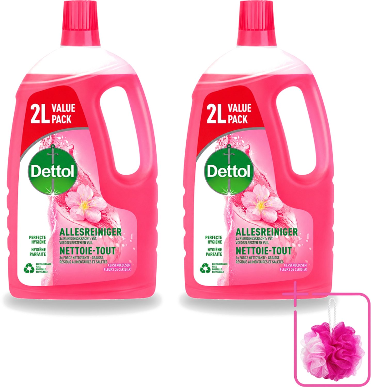2 x Dettol - Allesreiniger - Kersenbloesem - Dieptereiniging - 2 liter - Bulkverpakking - Reiniging - Hygiëne