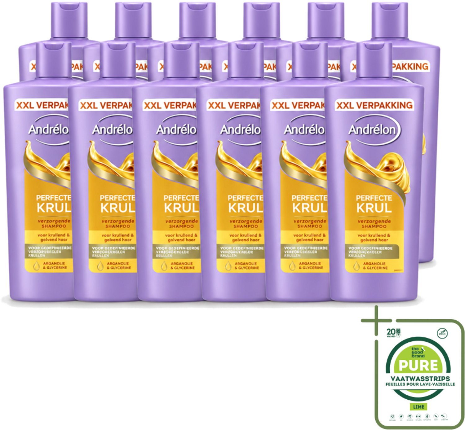 12 x Andrélon – Shampoo – Perfecte Krul – 685 ml - Grootverpakking - Douchegel - Huidverzorging - Hydraatatie - Workout - Gevoelige Huid