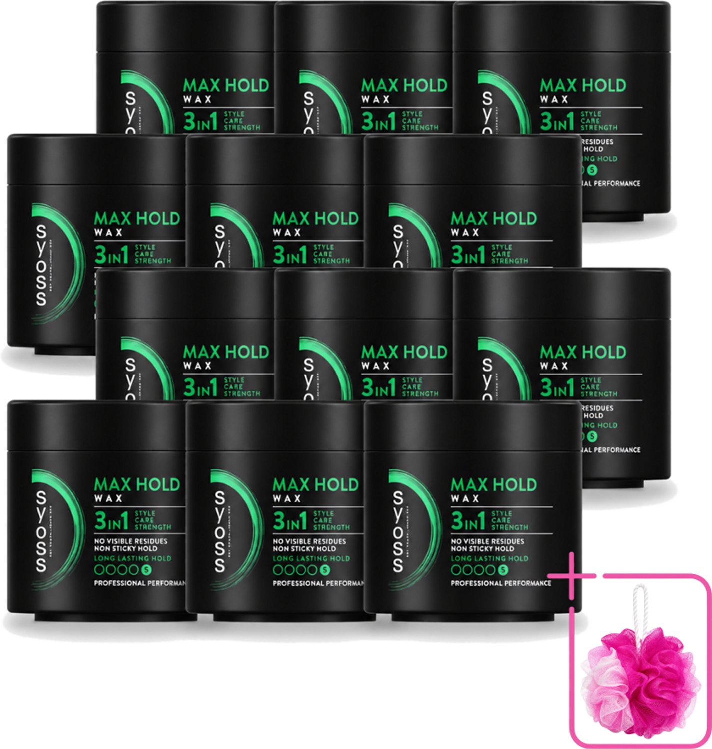 12 x SYOSS - Max Hold Haarwax - Verzorging - Langdurige Styling - 150ml - Bulkverpakking - Haarkleur - Douchemop - Haartypen