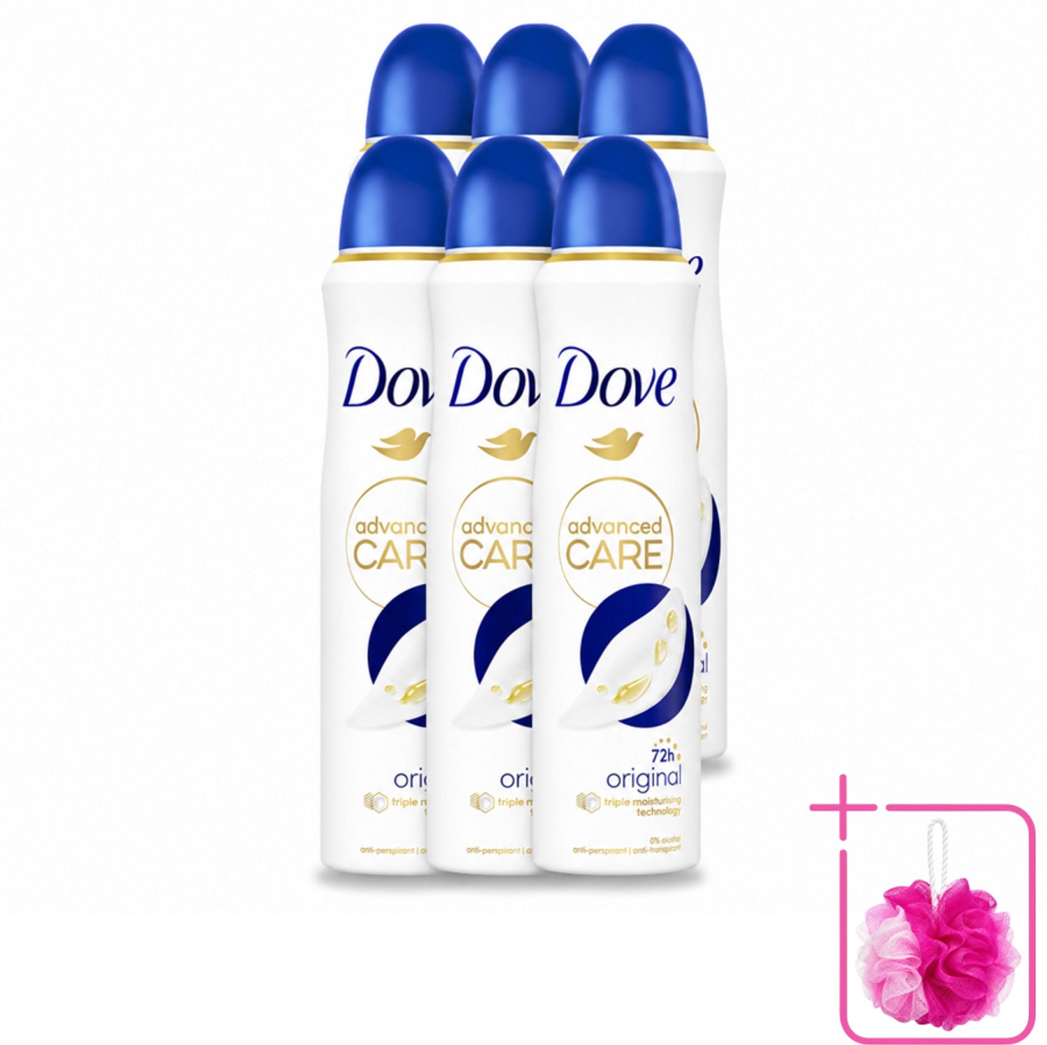 6 x Dove – Deodorant Spray – Original – 150 ml - Bulkverpakking - Anti-transpirant - Deodorant spray
