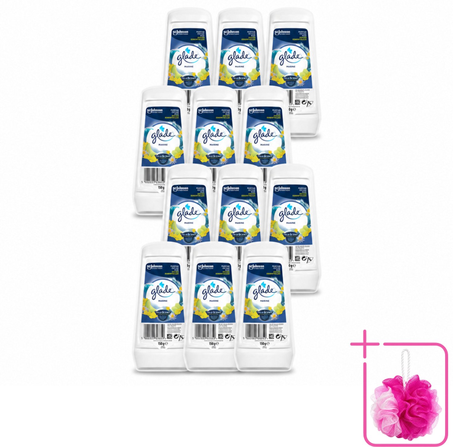 12 x Glade - Gel - Marine - 150 g - Bulkverpakking - Frisse lucht - Douchemop - Zeelucht