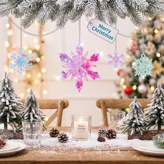 4 stuks kerst sneeuwvlok siliconen vormen, hars kerst gietvormen — afbeelding 4