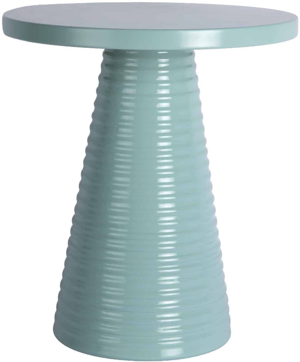 Leitmotiv Bijzettafel Catania Ribbed - Lichtblauw - 40x40x46cm - Scandinavisch