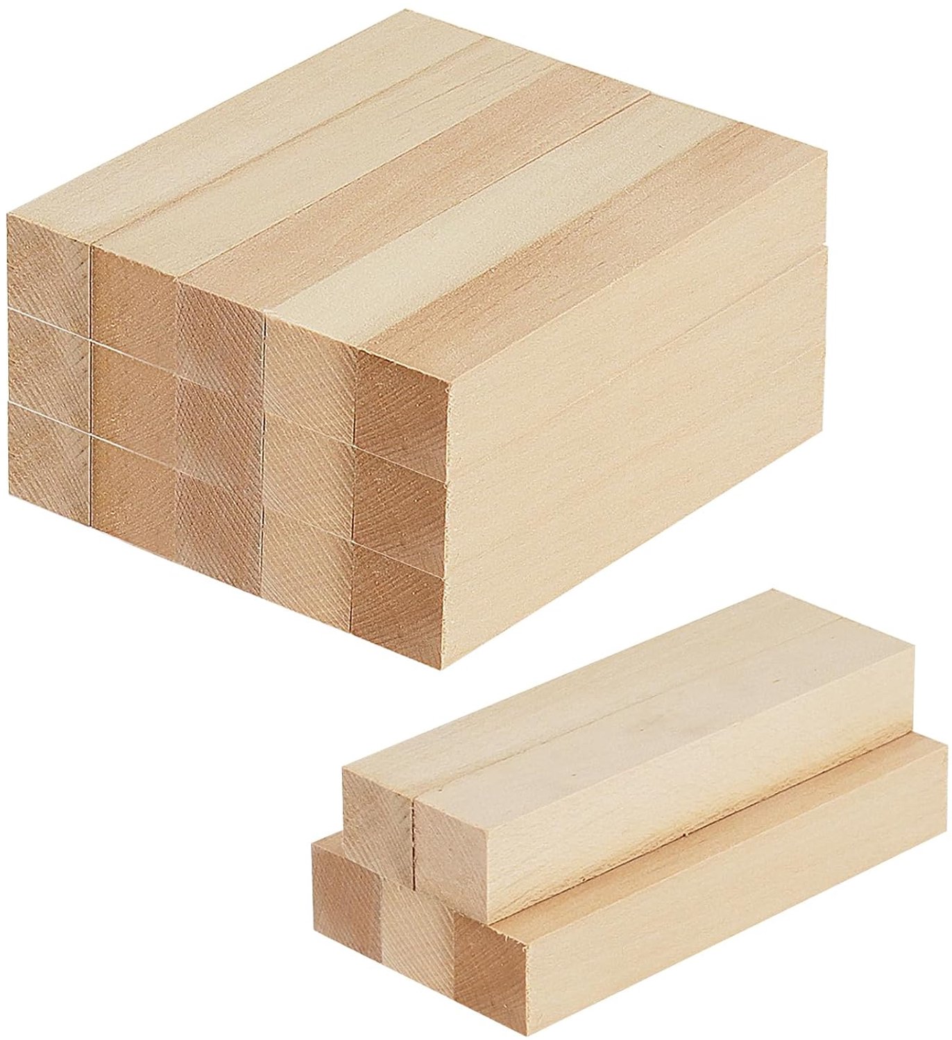 Pack of 20 15 x 2.5 x 2.5 cm Wood Carving Wood, Linden Wood Unprocessed Balsa Wood for Carving, Natural Wooden Blocks - ShopVlot