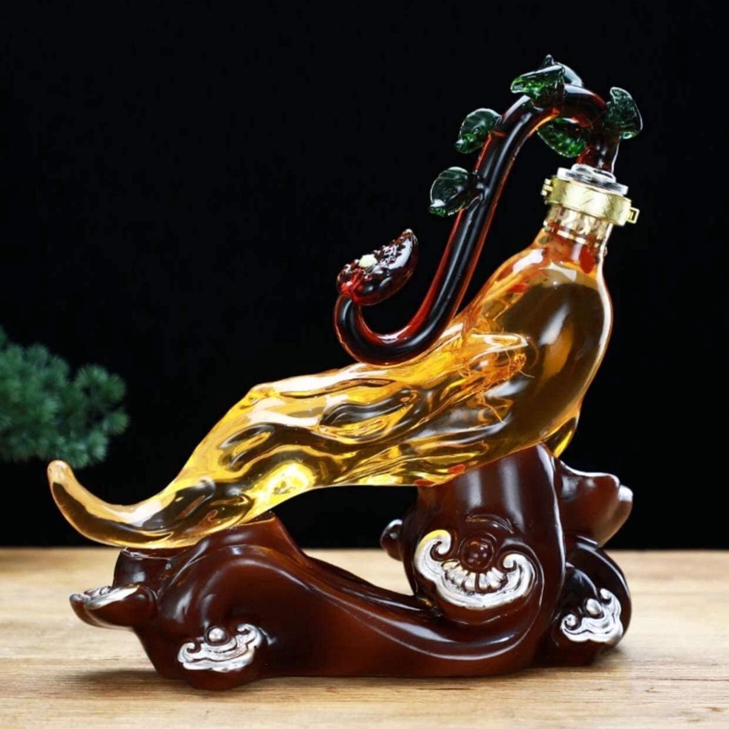 Flessenrek Wijnrek Wijnglas Houder Whisky Decanter - Dier Creatieve Glazen Fles Transparante Ambachtelijke Decoratie Gebruikt Voor Witte Wijn Scotch Whisky