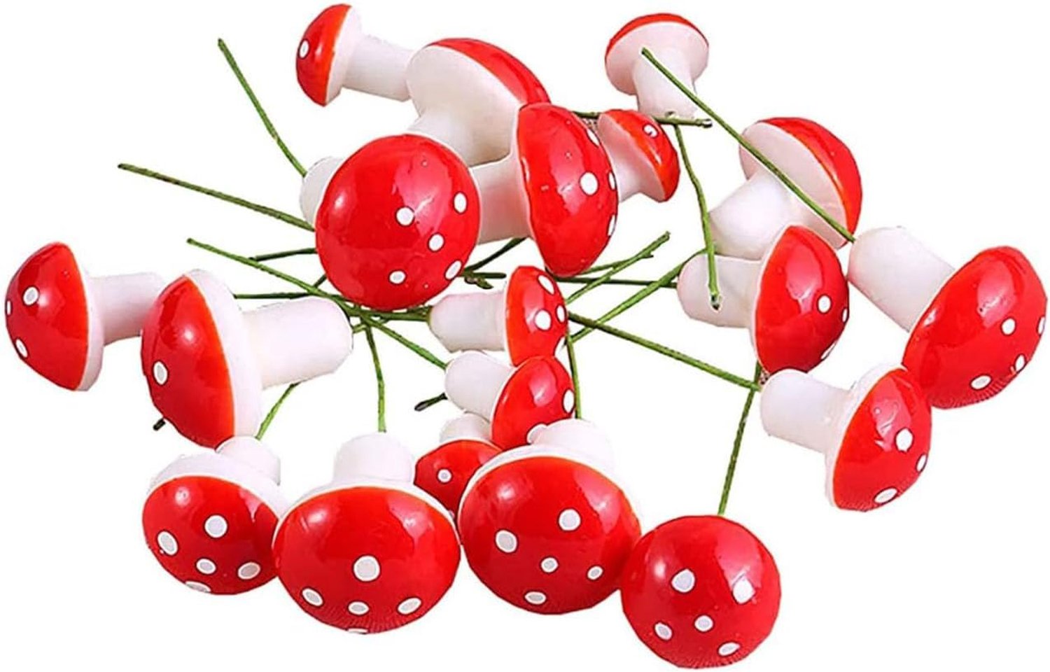 YANGWEN 30pcs Mini Mushroom Ornaments - Waterproof Resin and Metal Fairy Garden Decoration - ShopVlot