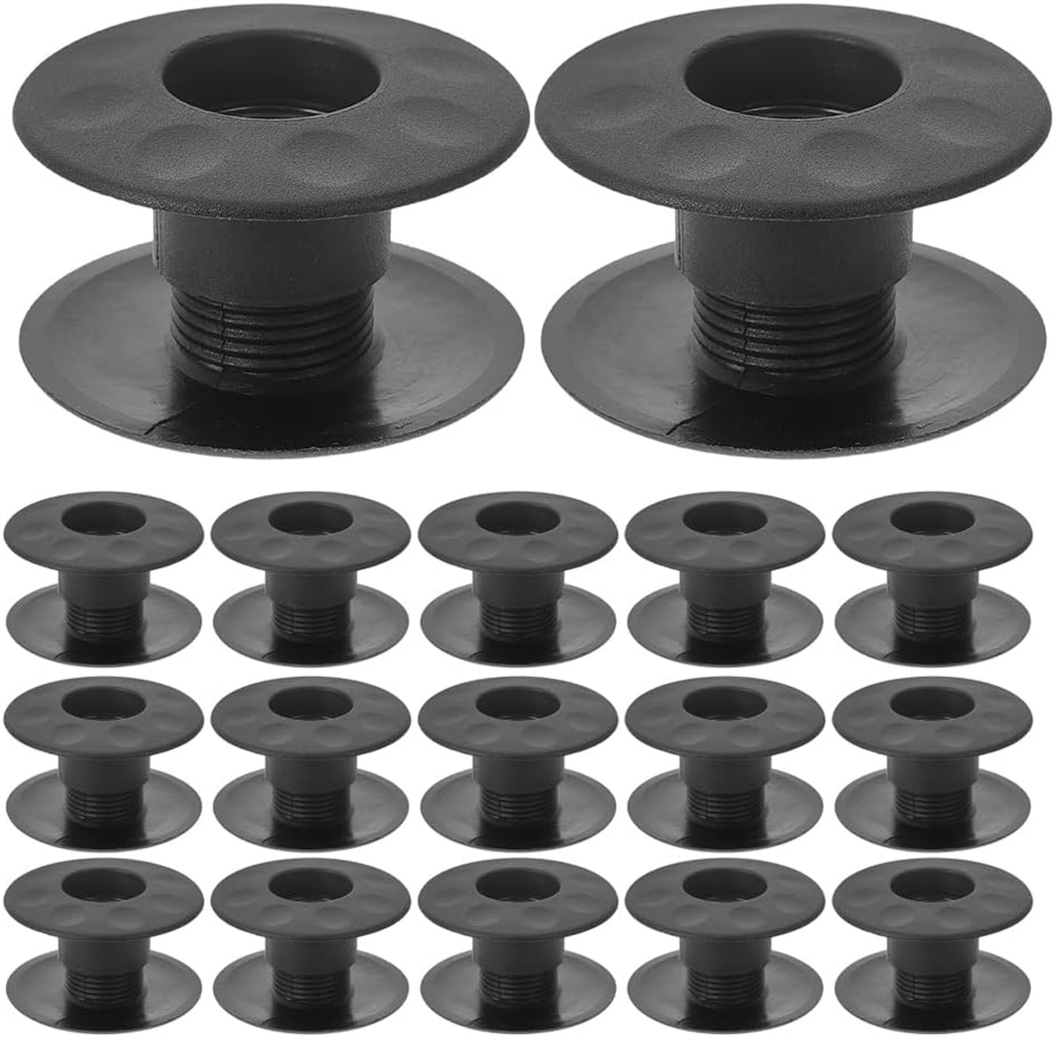 Happyyami 20 stuks tafelvoetbalbussen, lagerstangen voor leuke spelletjes, accessoires, zwarte plastic tafelvoetbalmachinelagers, vervangende onderdelen