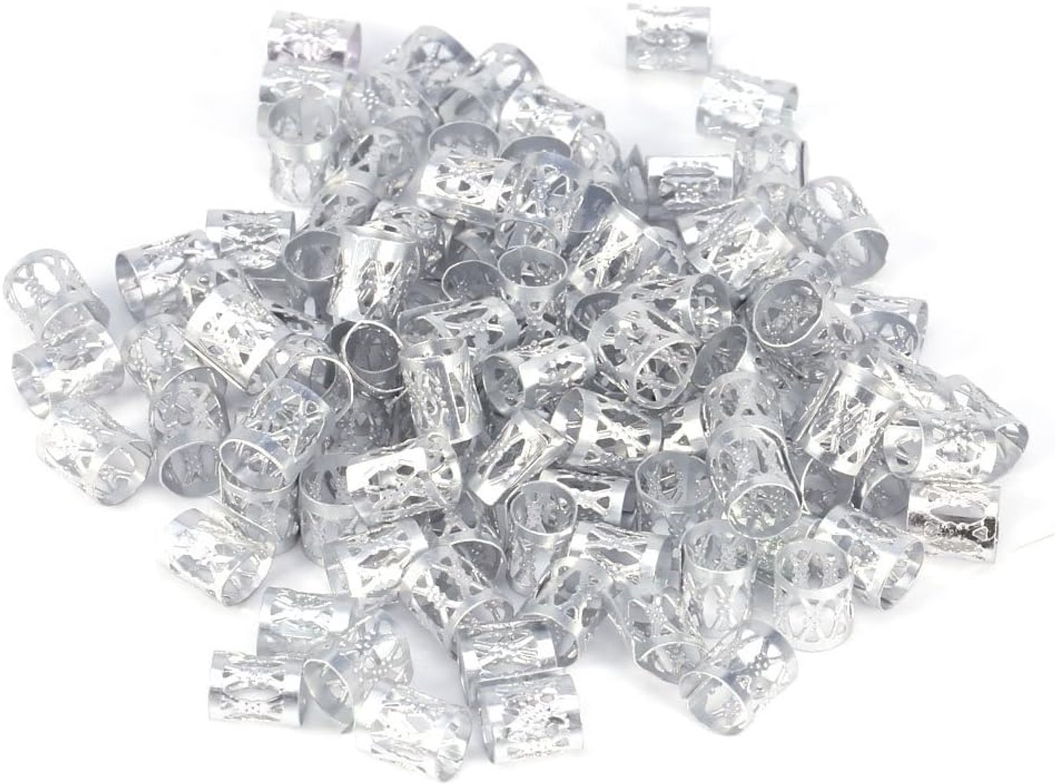 100PCS Hair Braiding Beads Rings for Stylish Hair Decoration, 7 Color (#6)