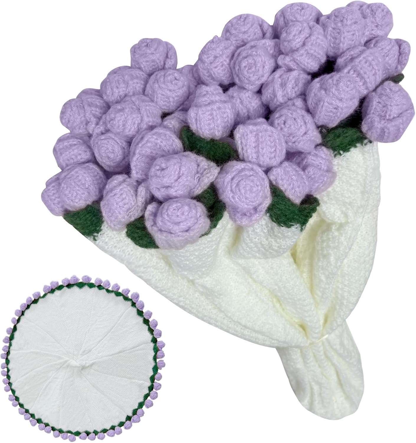 Handgemaakte gehaakte deken met rozenboeket - romantische boeketdeken van zachte gehaakte rozen - cadeau voor Moederdag, Valentijnsdag en bruiloft - woonkamerdeken voor bank en bed