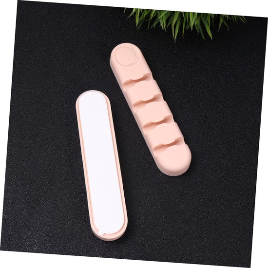 2stuks Zelfklevende Kabel Organizers Silicone Kabelclips Voor Effectieve Kabelbeheer Bureau Roze Voor Opladers Usb-kabels Hoofdtelefoons — afbeelding 3