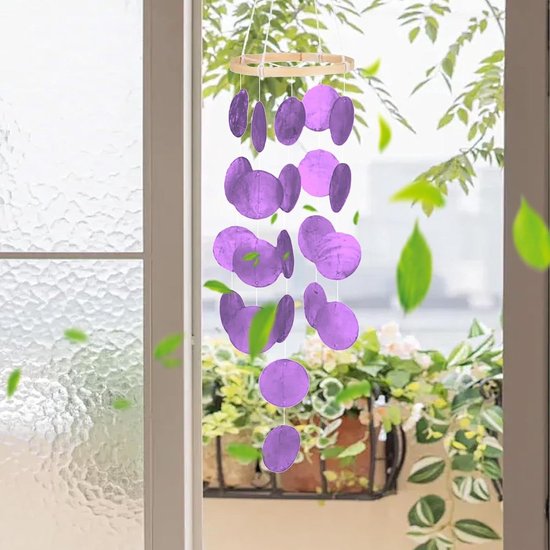 Schelpen Windgong Ophangbare rustgevende geluiden boho huis zomerdecoratie — afbeelding 4