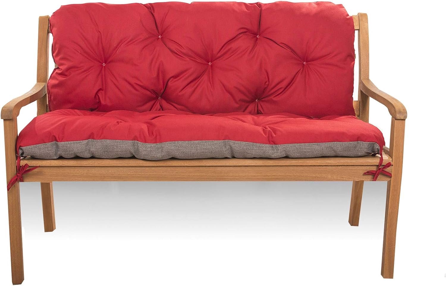 Bankkussen, 2/3-zits, zitkussen voor tuinschommel, kussens voor tuinschommel, bankkussen, zitkussen, voor binnenbank, zitkussen voor tuinbank, 170_x_50_50_50_cm, rood