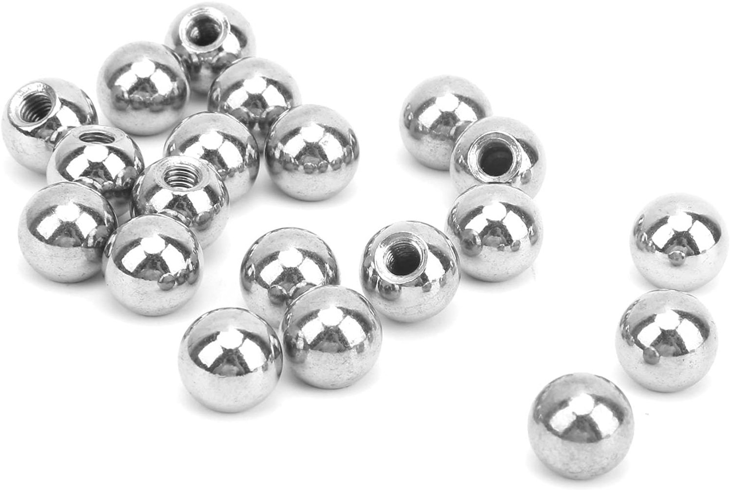 Steel Threaded Ball Rod Ends, 20 Pieces Replacement Chrome Steel Balls for Kossel 3D Printer Magnetic Ball Joint System - ShopVlot