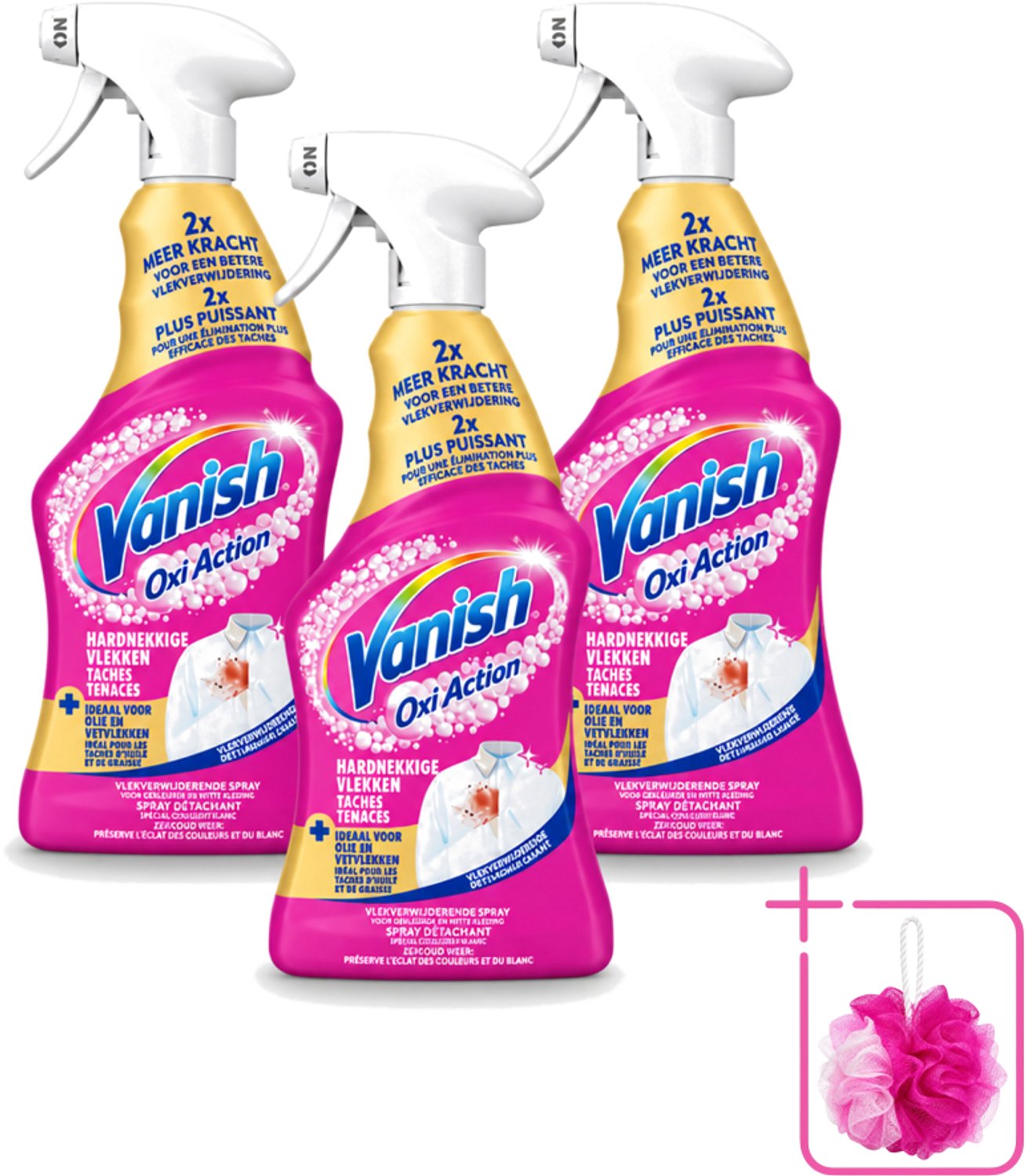 3 x Vanish – Vlekverwijderaar Spray – Hardnekkige Vlekken – 500 ml - Bulkverpakking - Vlekkenverwijderaar - Douchemop - Hardnekkige vlekken