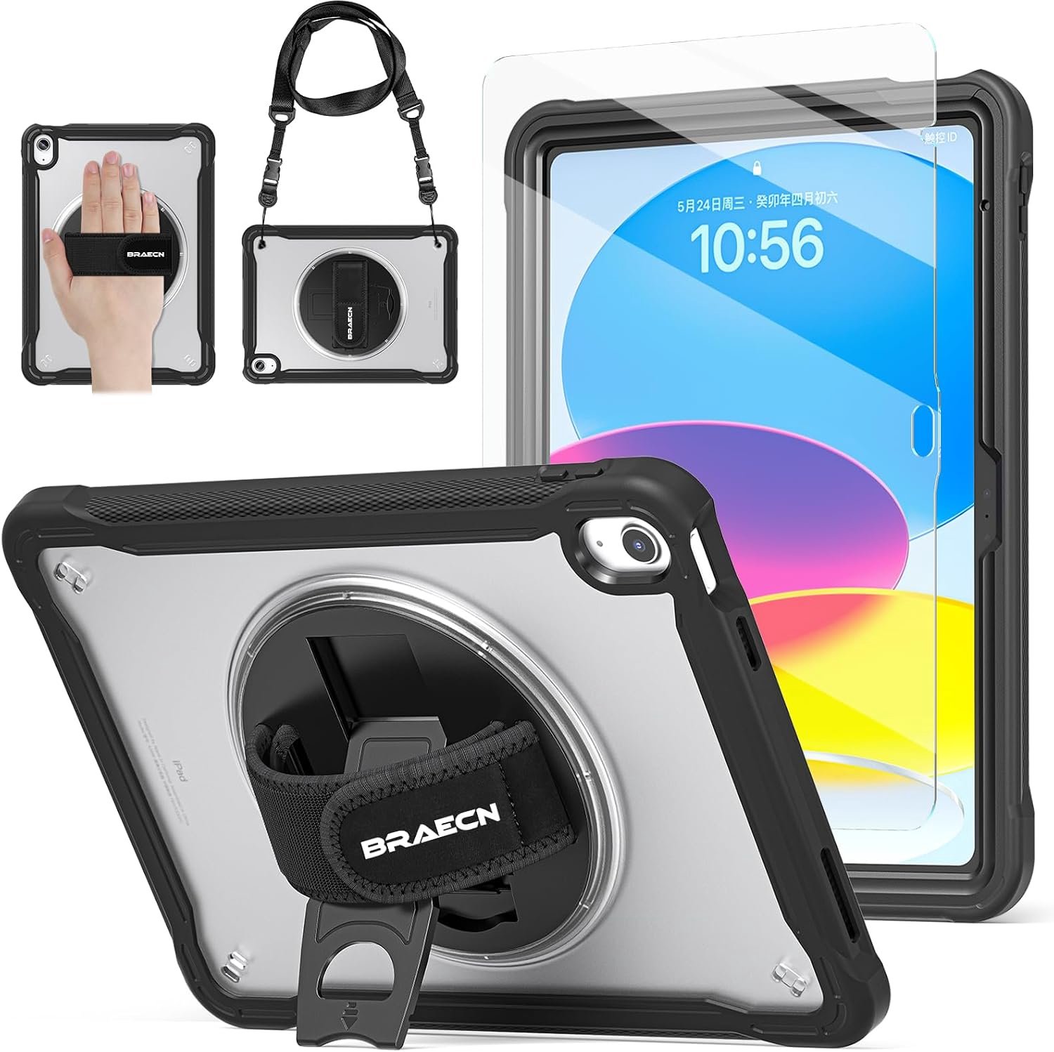 BRAECN Case Compatible with iPad(A16) 11th/10th Generation 11/10.9 inch 2025/2022, Built-in Screen Protector, Rugged - ShopVlot