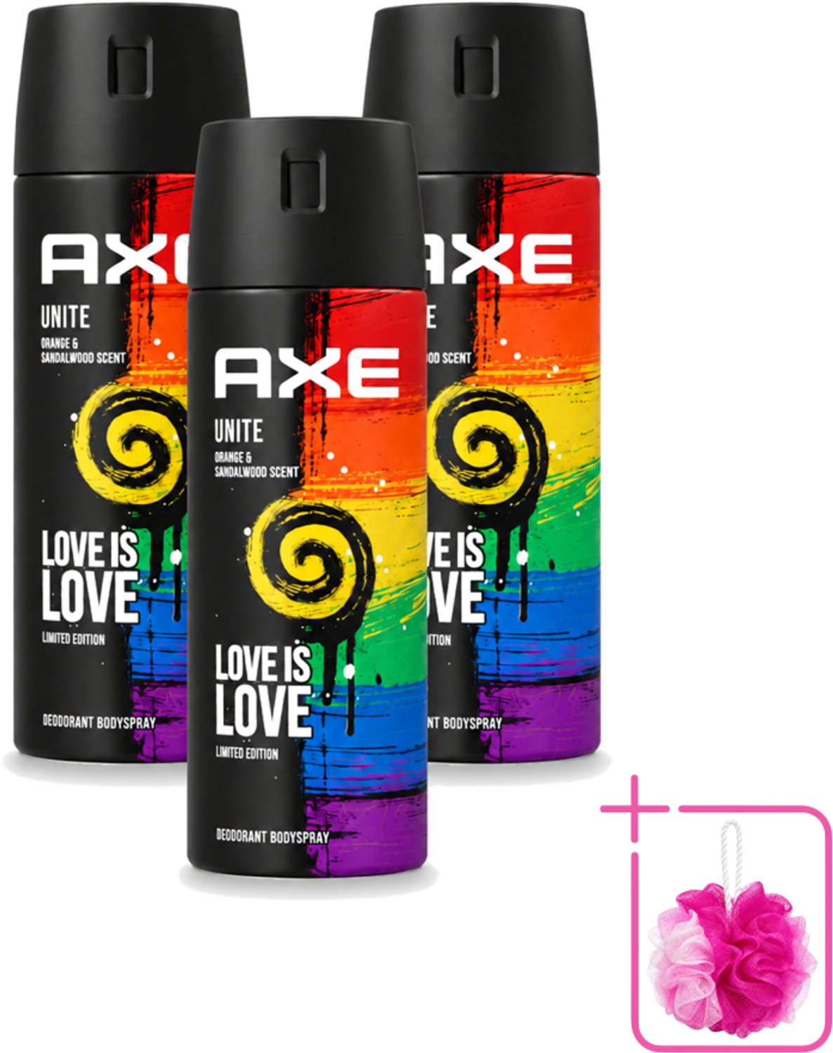 3 x Axe – Deodorant Spray – Unite – 150 ml - Bulkverpakking - Deodorant spray - Zweetgeur bestrijding