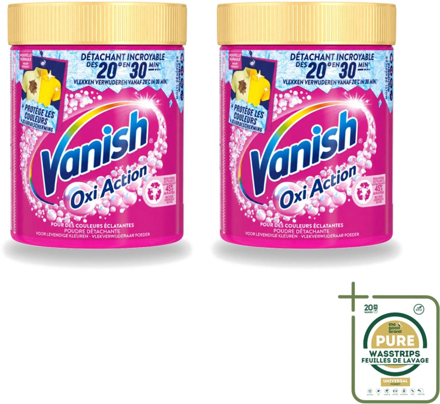 2 x Vanish – Wasbooster Poeder – Oxi Action Gekleurde Was – 470 g - Wasstrips - Wasbooster Poeder - Gekleurde Was - Vlekverwijdering - Kleurbehoud - Anti-verkleuring