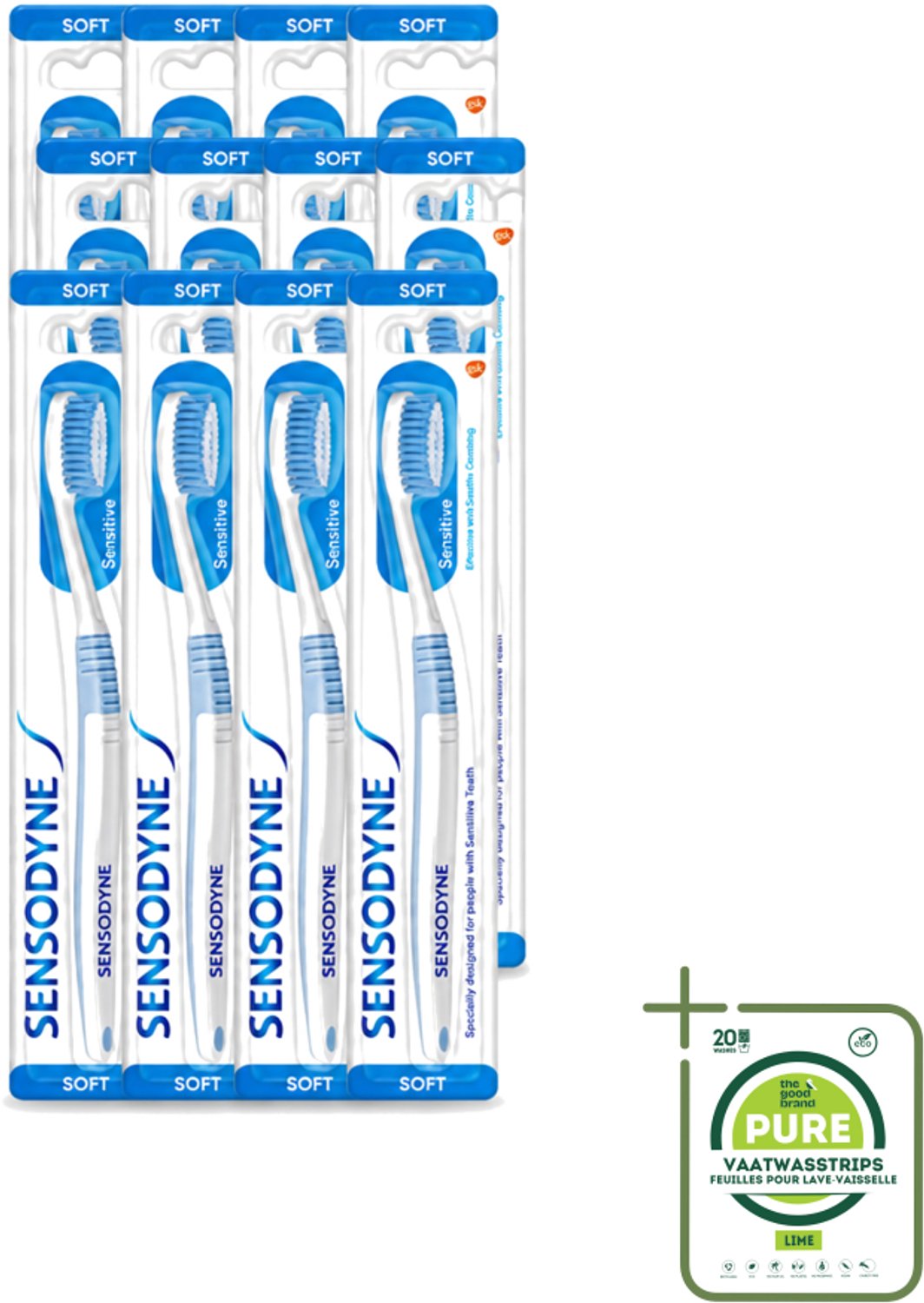 12 x Sensodyne - Tandenborstel - Soft - Voor Gevoelige Tanden - 1 Tandenborstel - Grootverpakking - Gevoelige Tanden - Tandborstel - Tandenborstel Soft - Zachte Tandborstel - Tandvleesbescherming