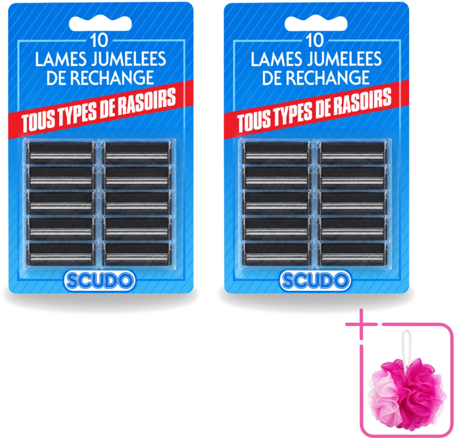 2 x Scudo - Scheermesjes - 2 Scheerbladen - Vervangmesjes voor Gillette G2 & Contour - 10 Mesjes - Bulkverpakking - Scheermesjes - Gillette g2