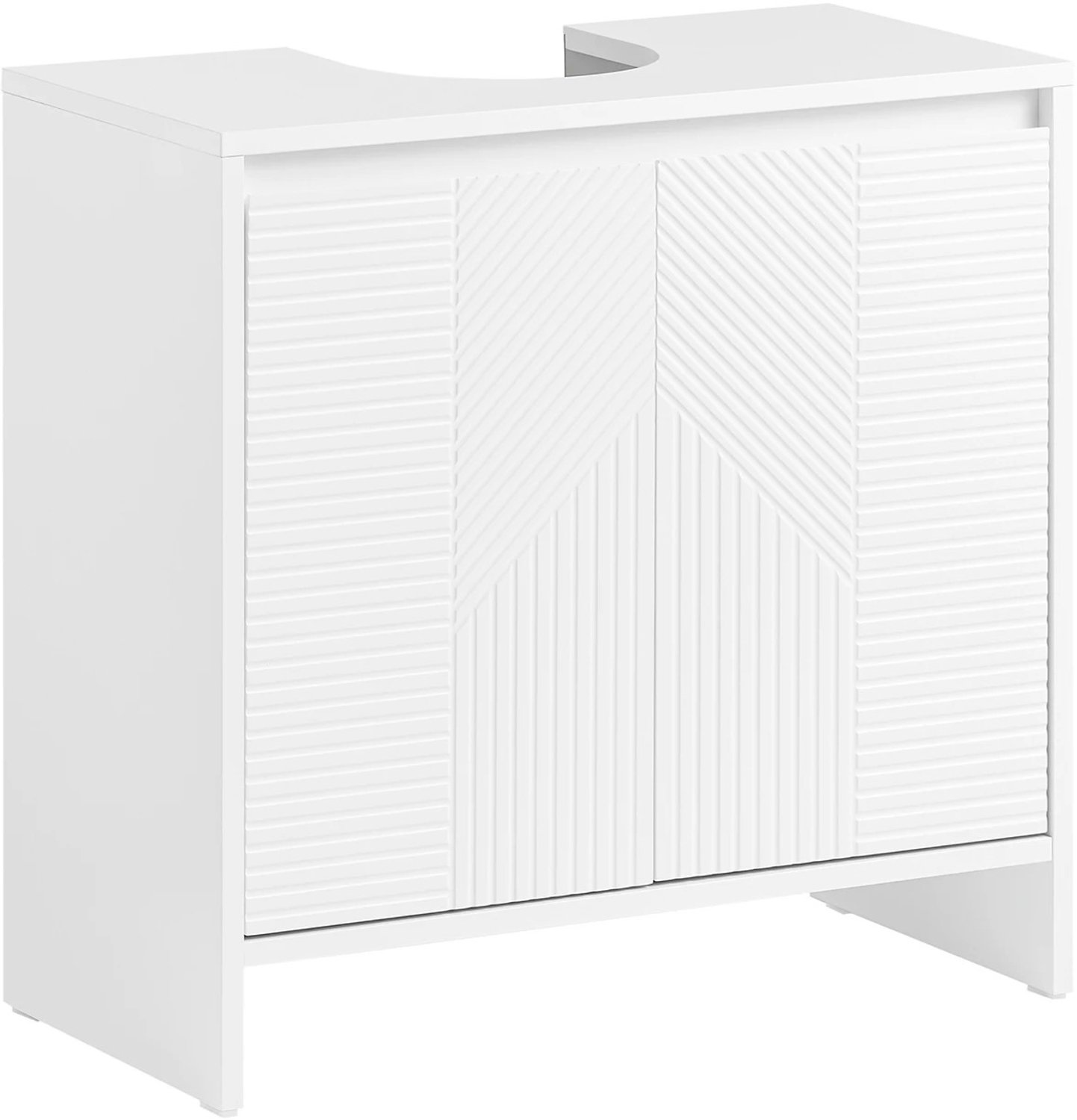 Bresht Wastafelkast - Opbergkast - Onderkast - Sifonuitsparing 22 x 20 cm - MDF - Verstelbare plank - Wit - 60 x 30 x 61 cm