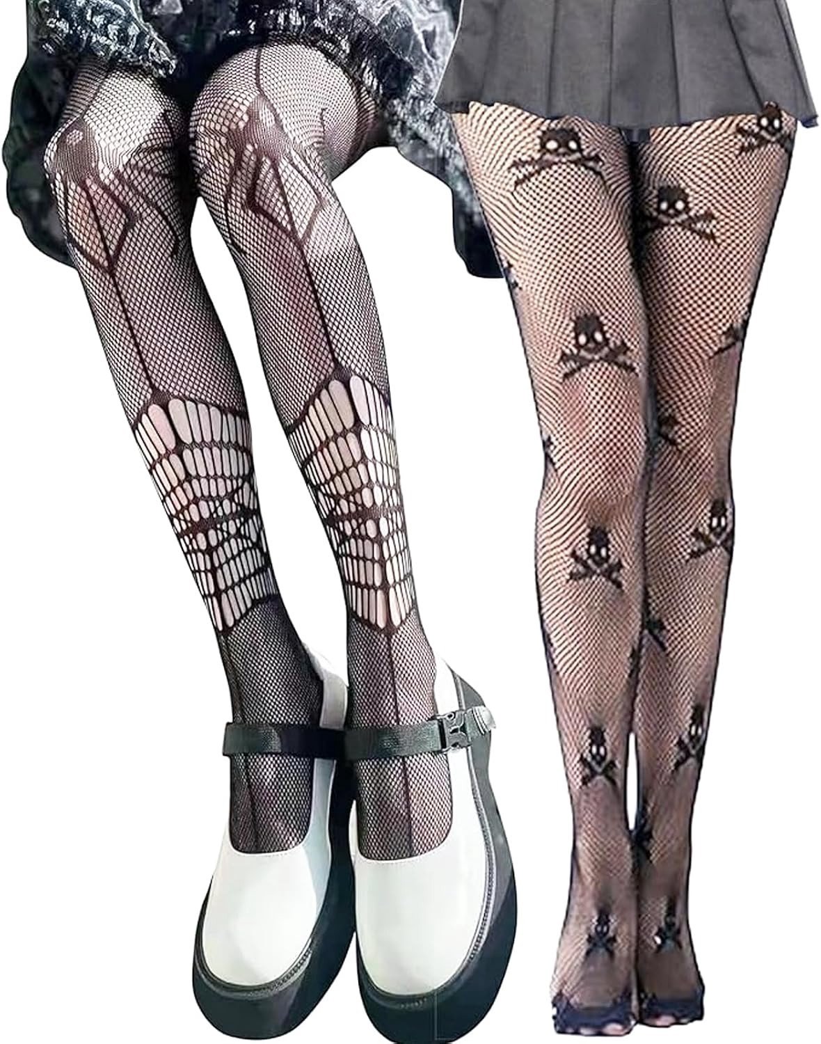 Zwarte Fishnet Panty met Spinnenweb voor Halloween en Dag van de Doden - Perfecte Accessoires voor Kostuums en Carnaval