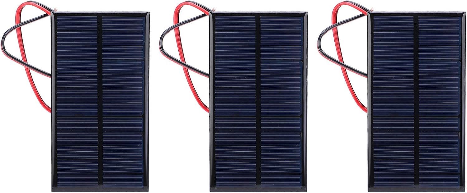 3pcs Mini Solar Panel 6V Polysilicon Solar Cell Module DIY Solar Power Kit with 30cm Cable for Experiments and - ShopVlot