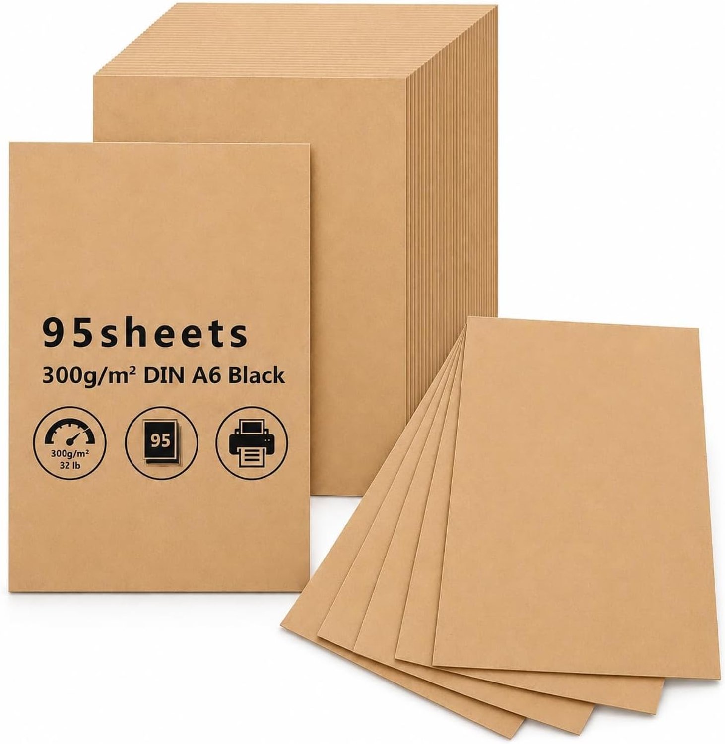 95 stuks Kraft A6 ansichtkaarten, blanco indexkaarten, 300 g/m², blanco ansichtkaarten - ShopVlot