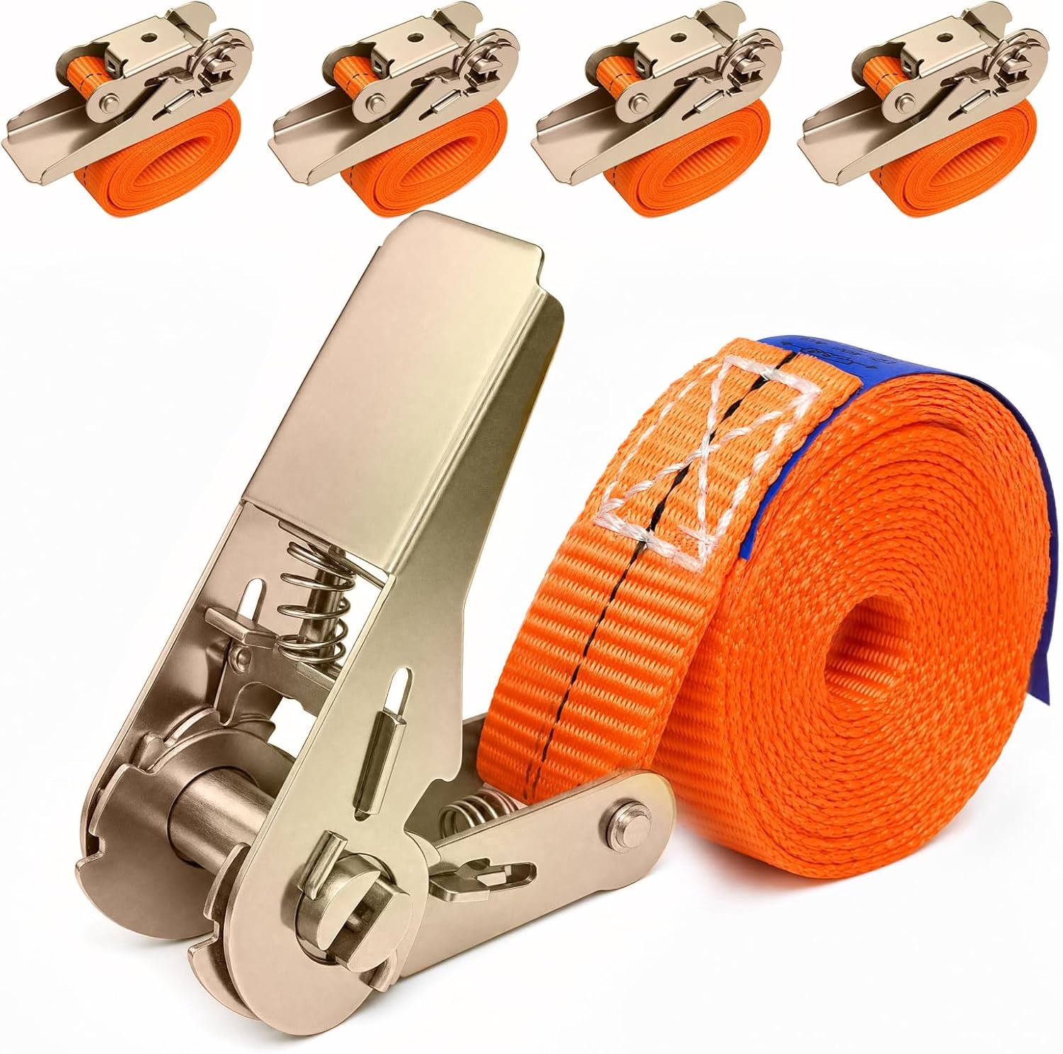 Spanbanden met ratel, 4 m x 25 mm, sjorbanden met ratel voor auto, steekwagen, motorfiets, bagage, camping, transport - ShopVlot