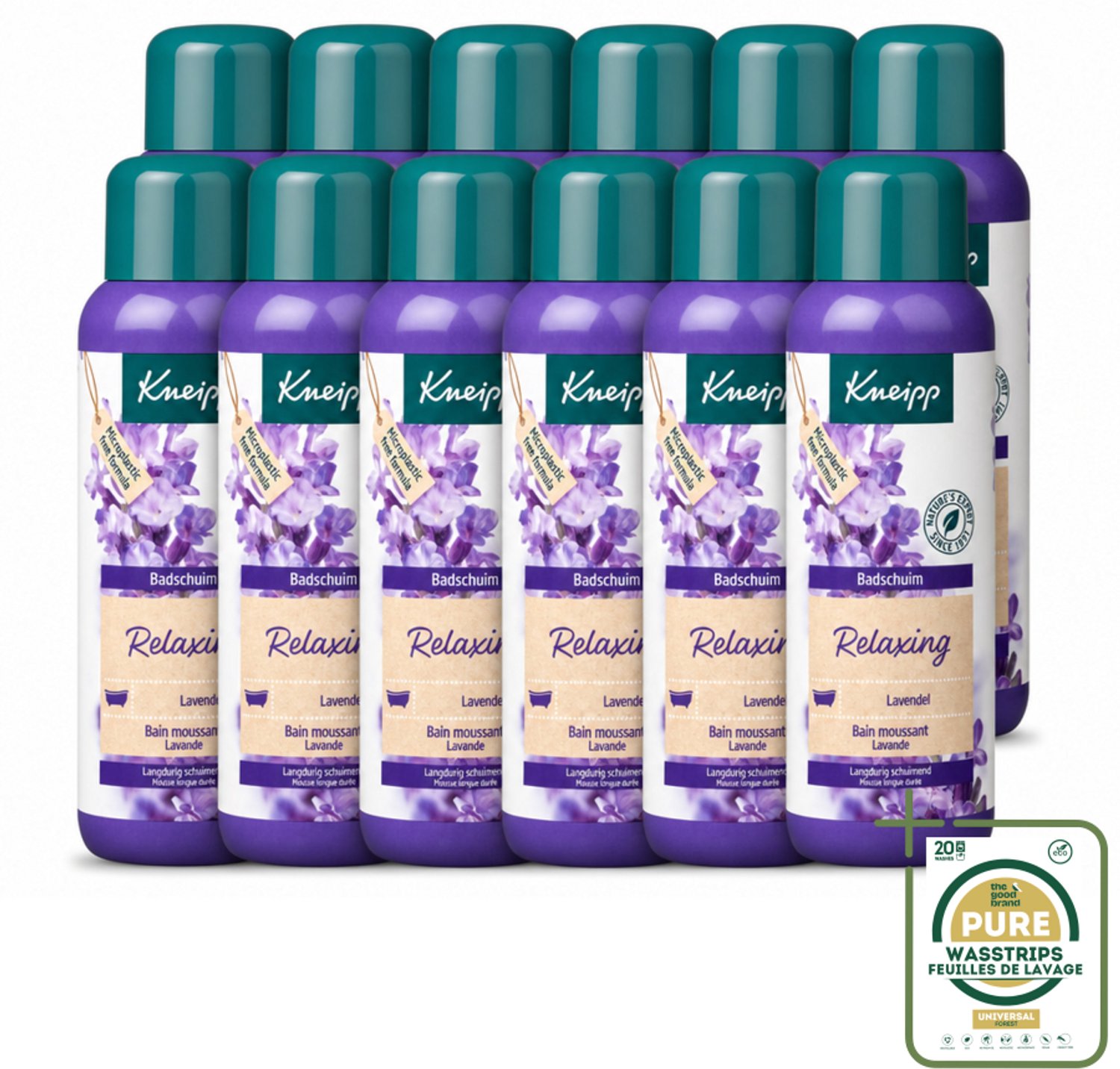 12 x Kneipp - Badschuim - Lavendel - Bloemige geur - 400 ml - Wasstrips - Badshuim - Ontspanning - Lavendel - Badgeur - Natuurlijke Badproducten