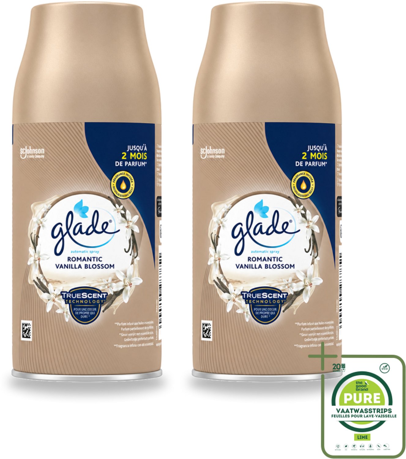 2 x Glade - Romantic Vanillebloesem Navulling - 269 ml - Grootverpakking - Romantische Geur - Vanille - Bloesem - Geurverspreiding - Essentiële Oliën