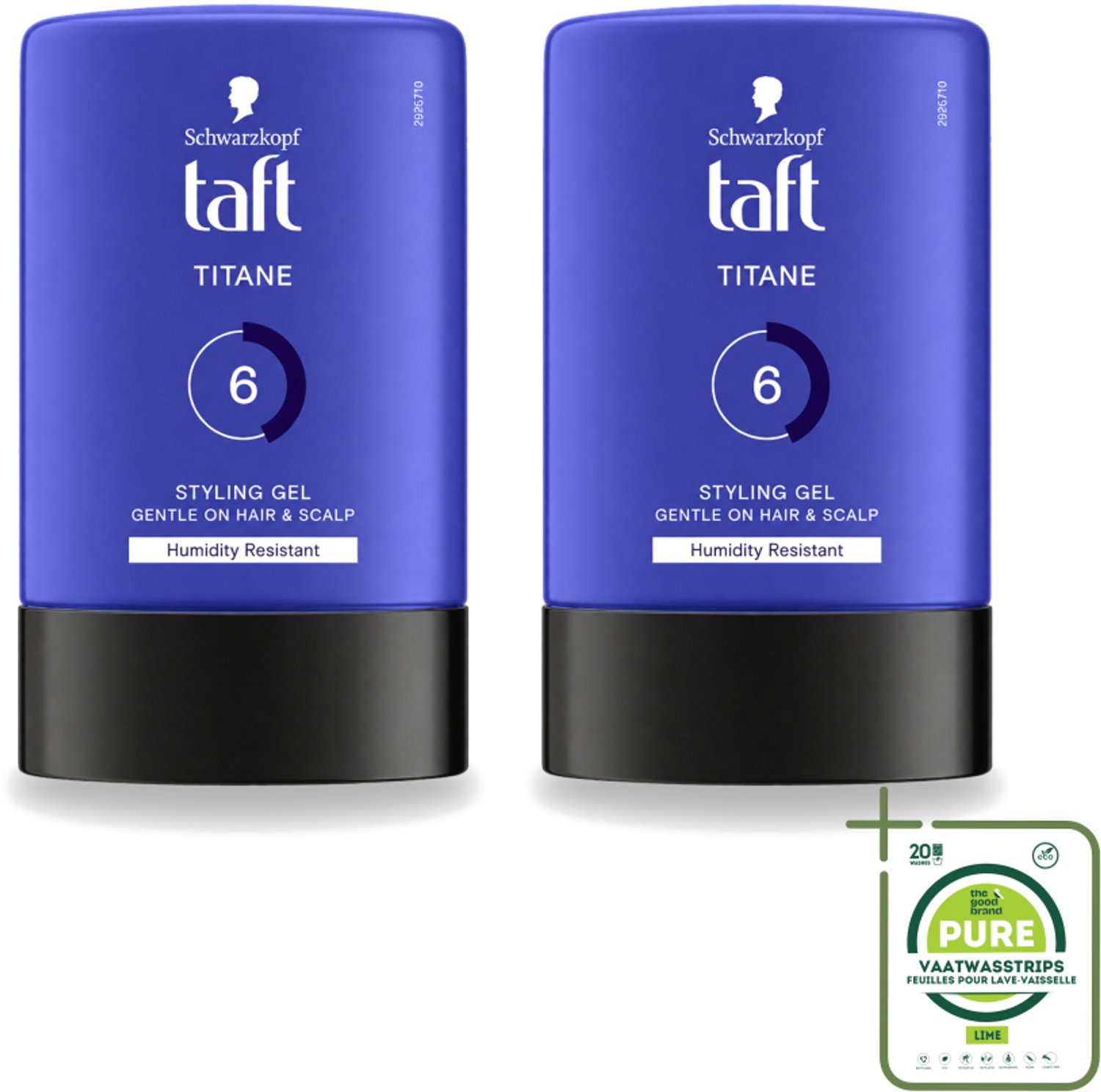 2 x Taft - Titane 6 - Styling Gel - Krachtige fixatie - 300 ml - Grootverpakking - Haar Fixatie - Titanium Gel - Krachtige Hold - Vochtbestendig Haar - Plakkerigheid