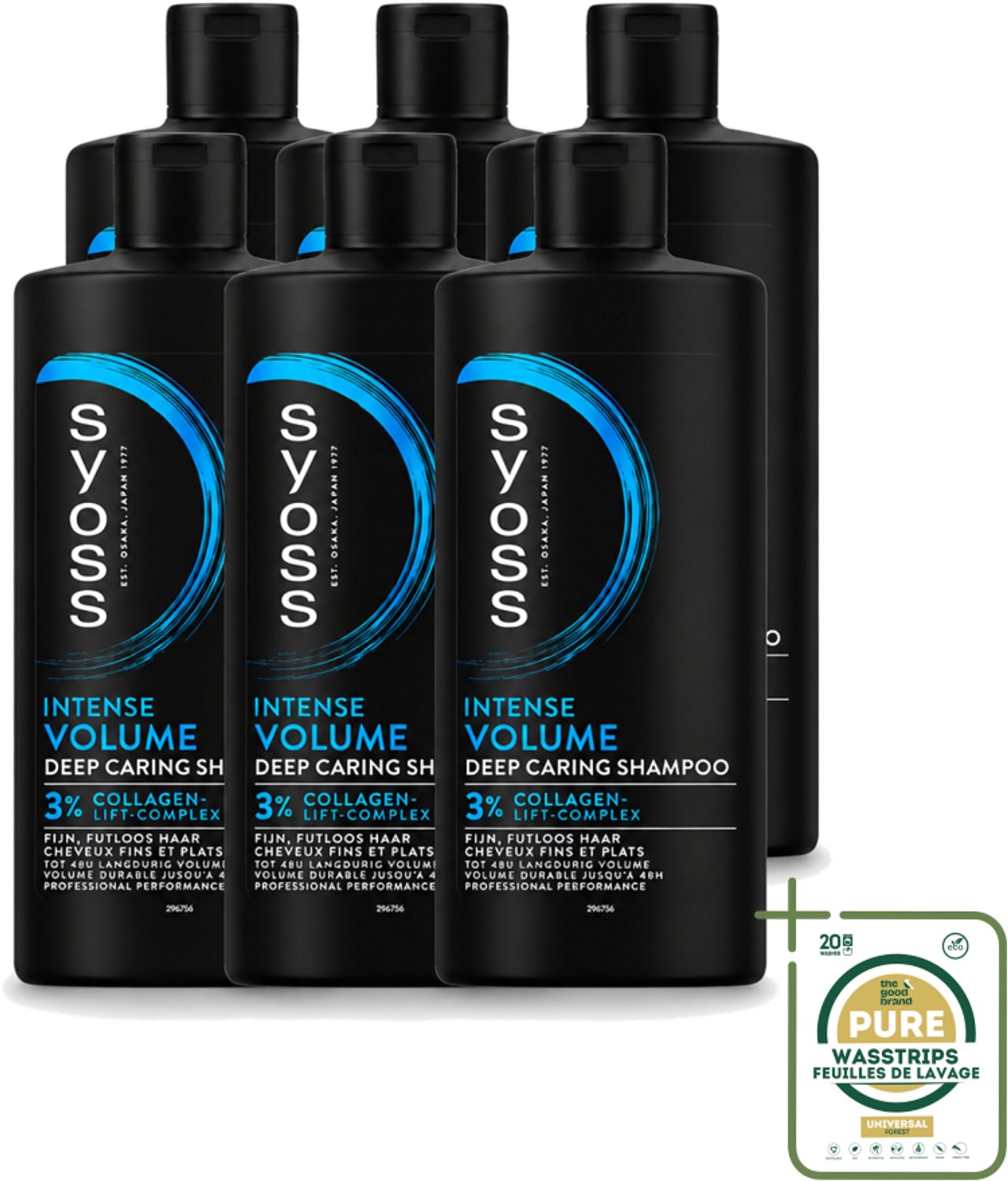 6 x SYOSS - Volume 440 ml - Shampoo - Voor Volumeboost - 440ml - Wasstrips - Volume Shampoo - Fijn Haar Shampoo - Volumeboost Shampoo - Haar Volume - Haar Structuur