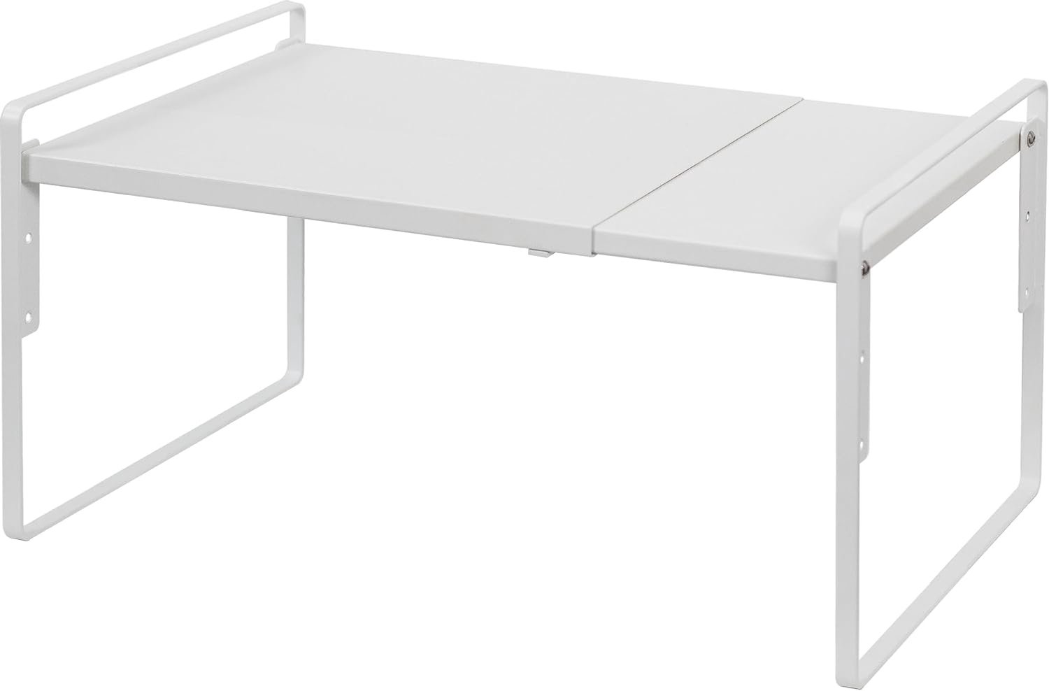 Nxconsu Kabinet Plank Uitbreidbare Hoogte Verstelbare Plank Organizer Riser voor Keukenkast Pantry Kast Onder Gootsteen Aanrecht Organisatie Opslag Ruimtebesparend Stapelbaar Heavy Duty Metaal Wit XL