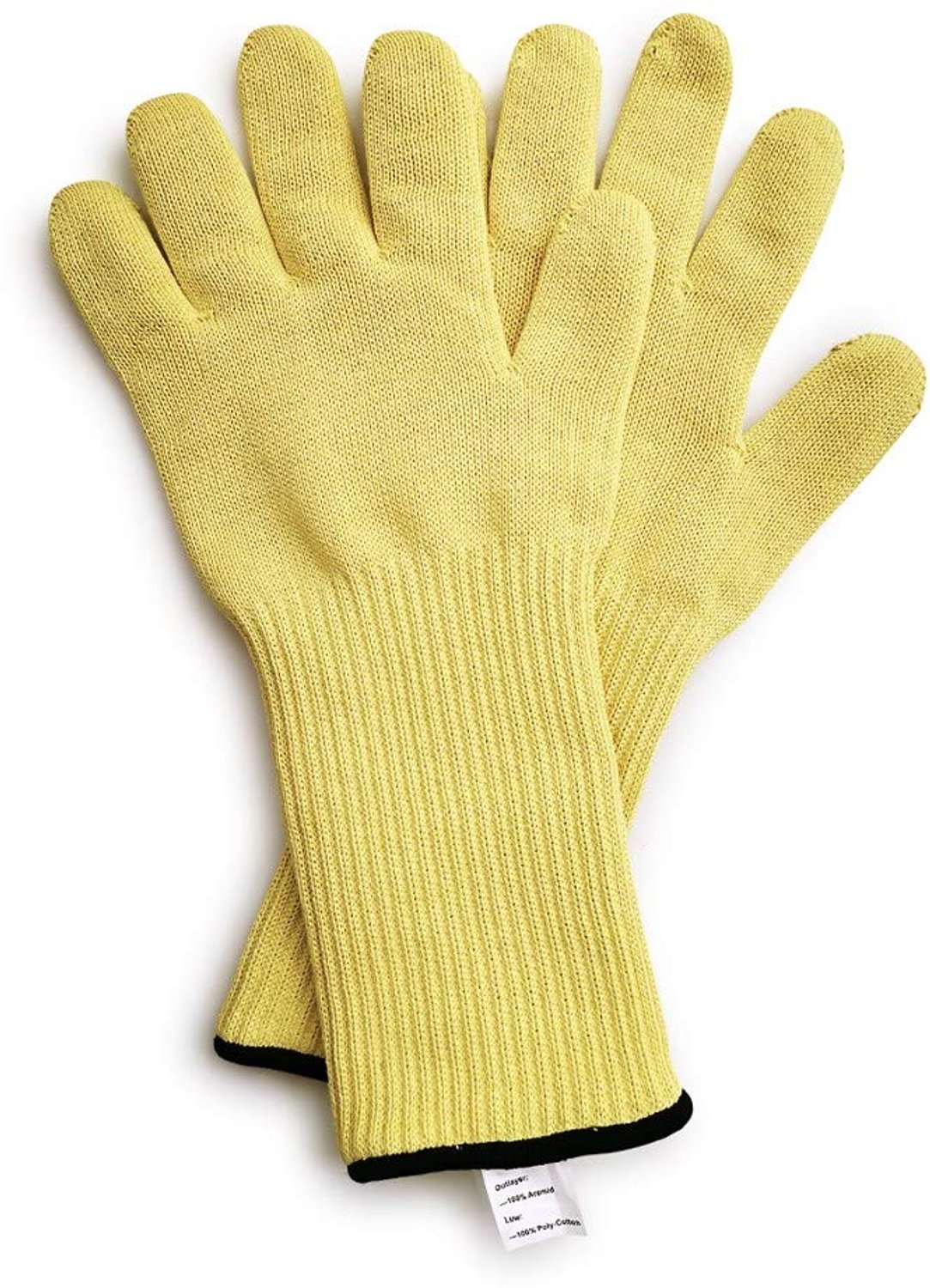 1 paar aramidegaren gebreide lange/korte pols beschermen hittebestendige handschoenen - houd brandende hete schotels/oven/hete mallen- hittebestendigheid werkhandschoenen (middel, lange pols)