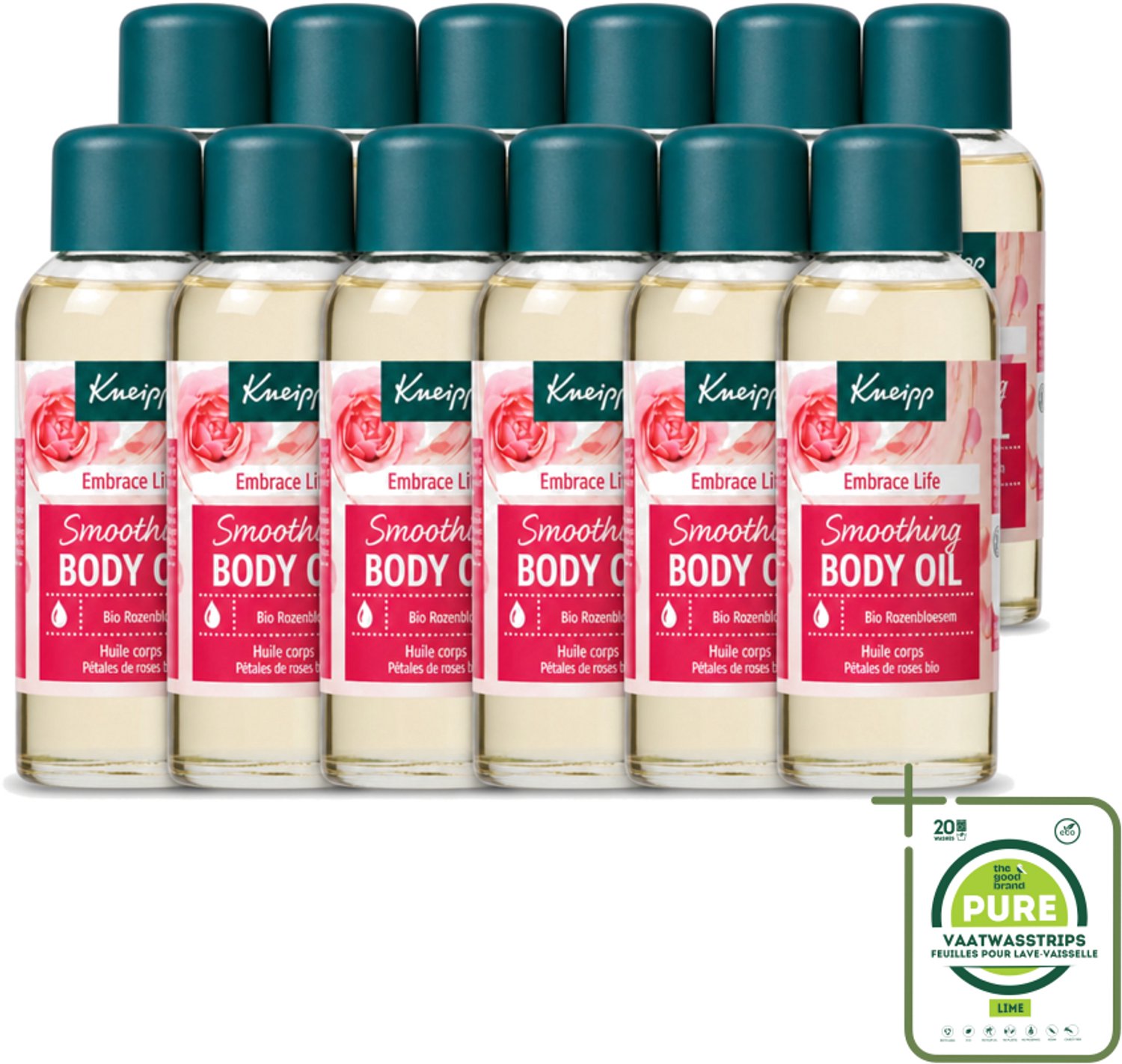 12 x Kneipp - Huidolie - Embrace Life - Anti‑Aging verzorging - 100 ml - Grootverpakking - Vaatwasstrips - Huidverzorging - Anti-aging - Droge Huid - Rijpe Huid - Huidolie