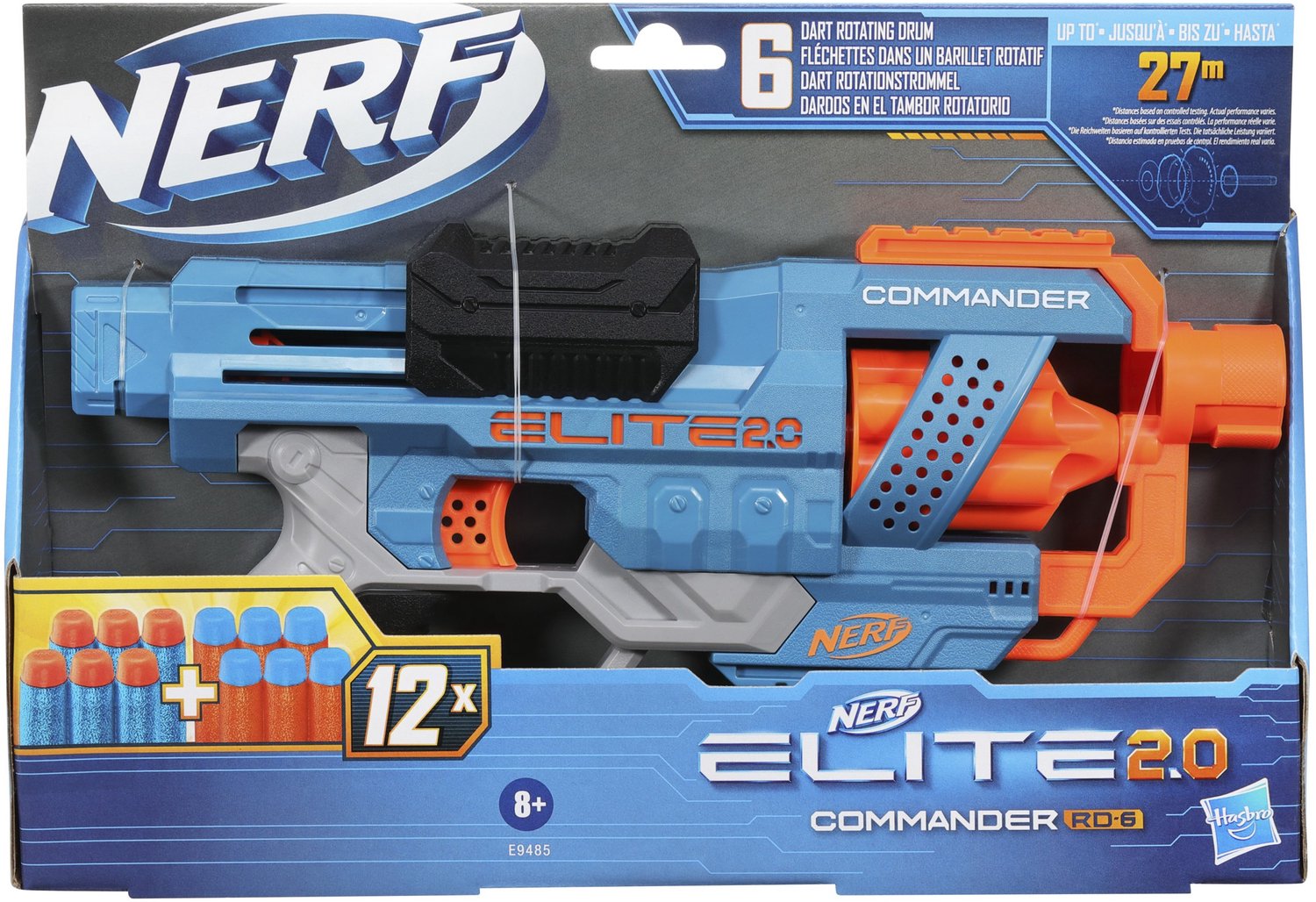Nerf Elite 2.0 Commander RD-6-dartblaster, draaiende trommel, 12 Nerf Elite-darts, buitenspeelgoed — afbeelding 11