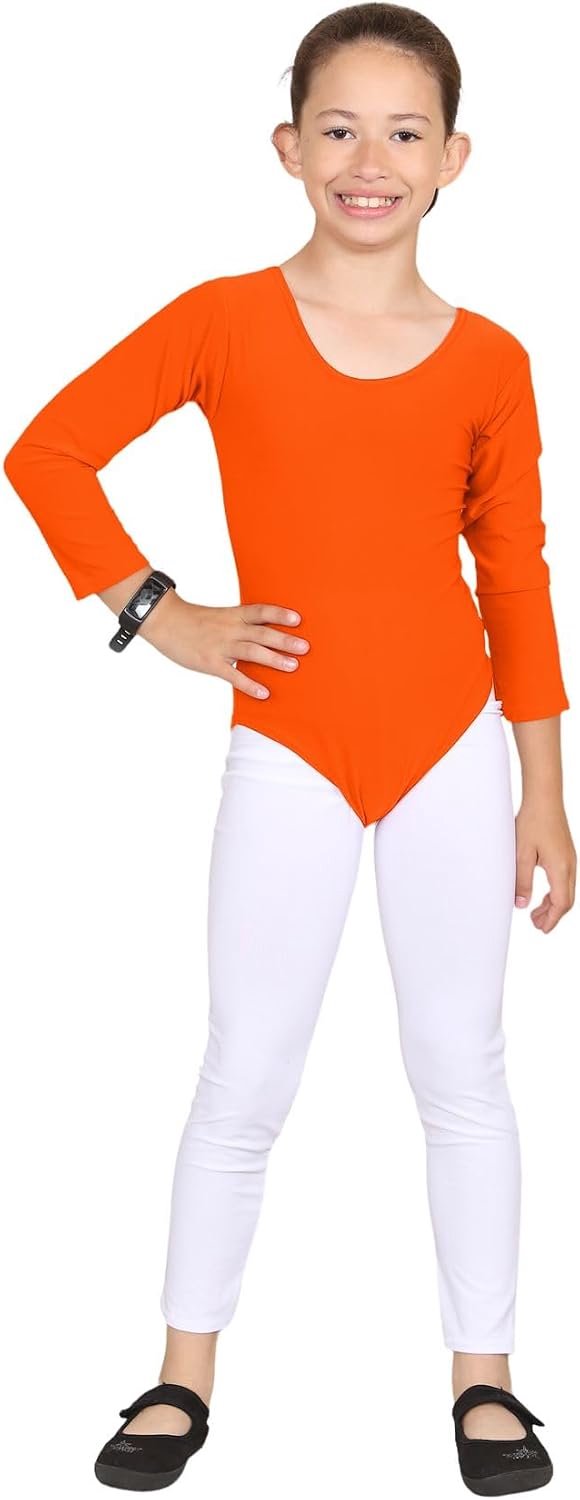 Nieuwe kinderen meisjes uniform turnpakje dansen gymnastiek ballet lange mouwen turnpakjes top