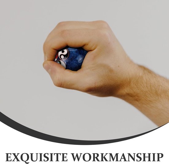 2 Stuks Handtherapie Fitnessballen met Belgeluid Kleine Handmassagebollen voor Ontspanning Spierversterking Geemailleerd met Yin-yang Ontwerp Geschikt voor Mannen Ouderen — afbeelding 5