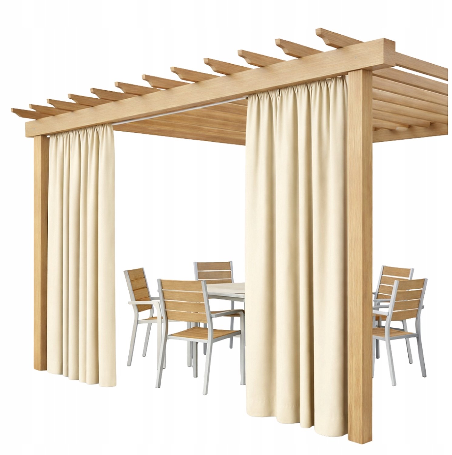 Waterdichte Tuindoek Gordijn 155x240cm voor Pergola, Terras, Beige